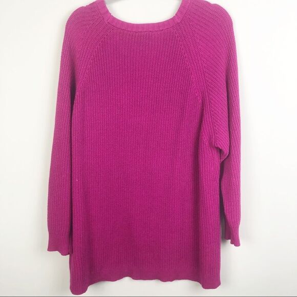 EXPRESS | Magenta Pink Crewneck Tunic Length Sweater Women’s Size Medium - Picture 9 of 9